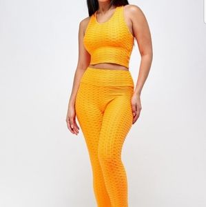 Brazilian Butt Lift Leggings Crop Top Set